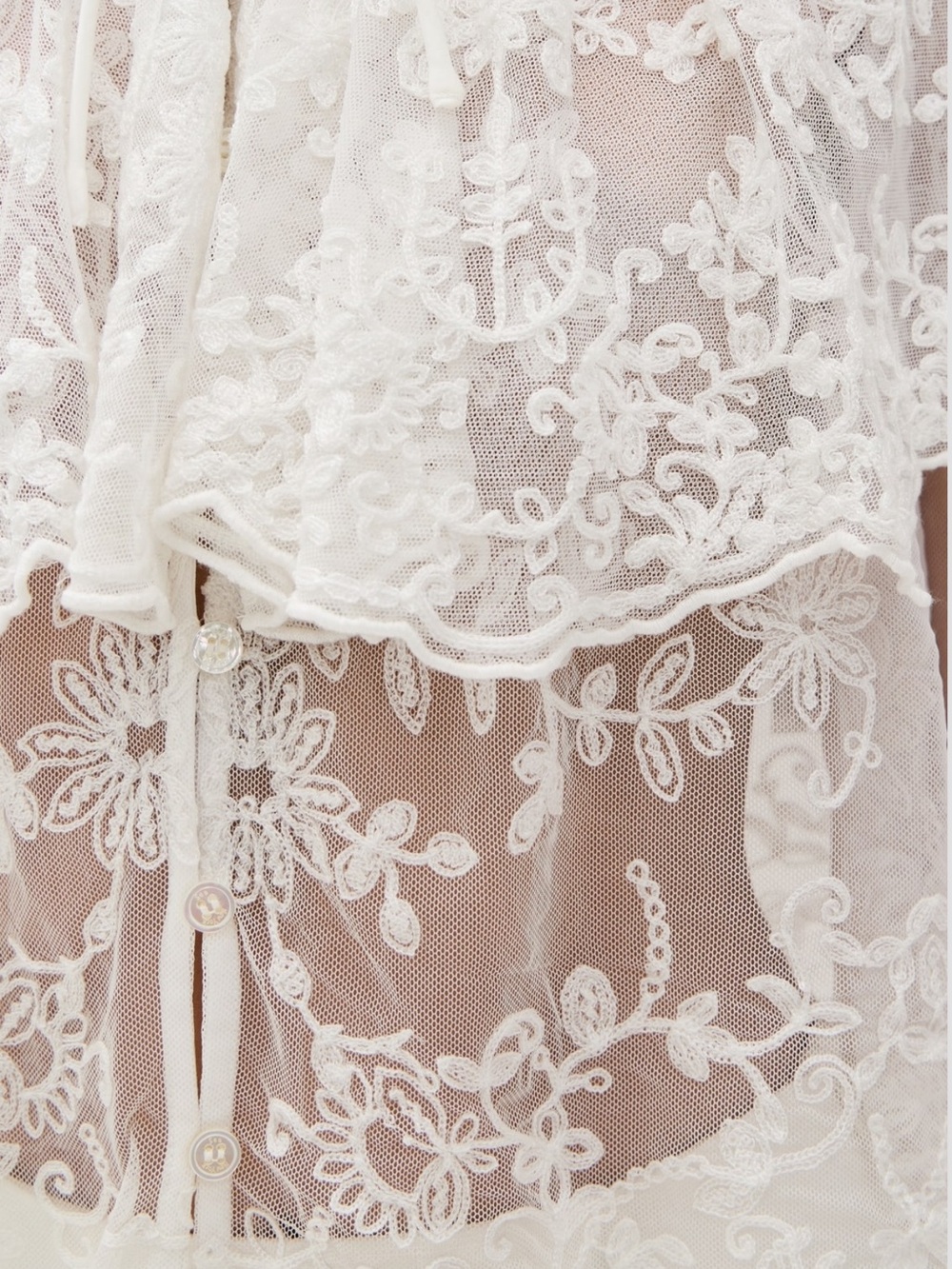Sea New York Marja Embroidery Caplet Blouse in Pearl size S - Picture 5 of 8